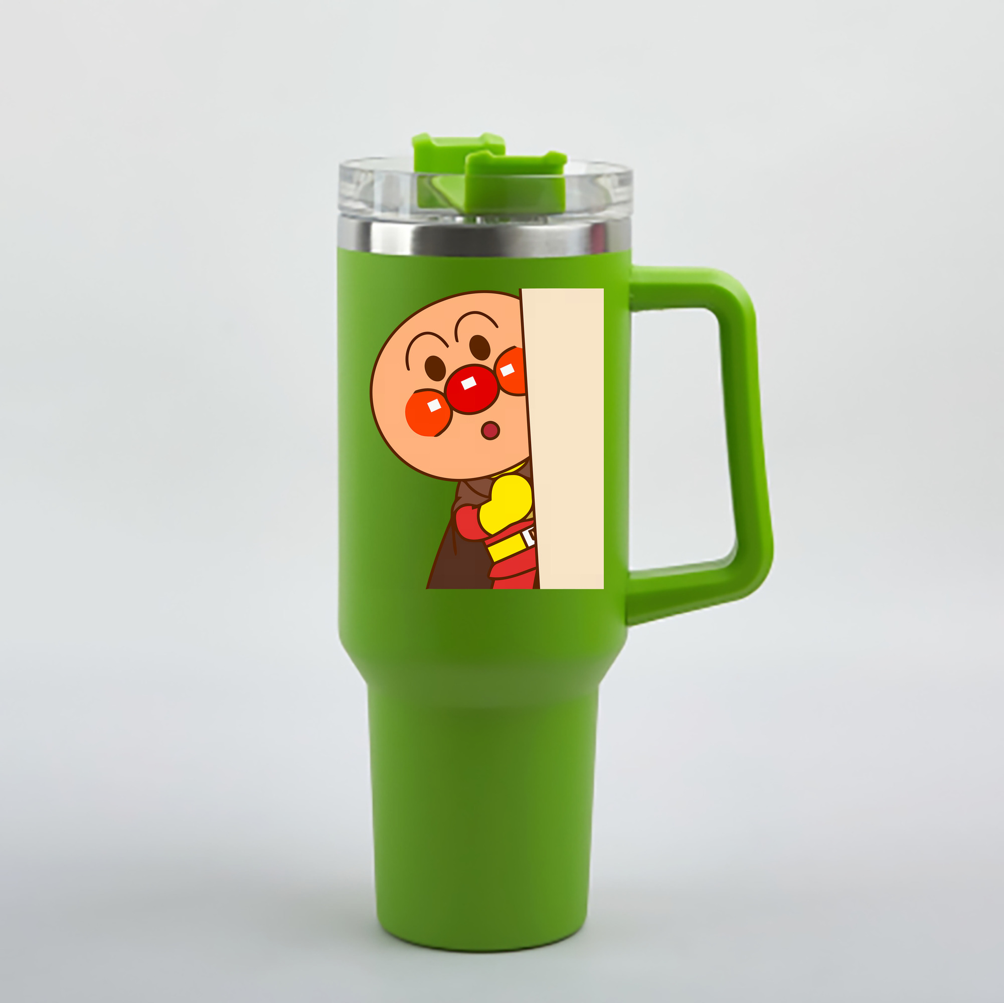 （画像用） アンパンマン Anpanman 1200mL車用タンブラー - クリスタルステッカー（プラスチックストロー付き）